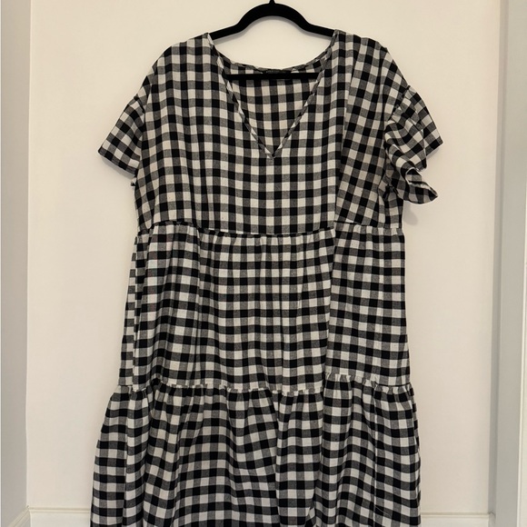 SHEIN Black and White Checkered Midi Dress - Picture 1 of 2